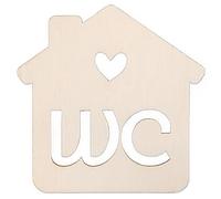 Logbuch-Verlag Placa para puerta de inodoro unisex con diseño de caseta de madera, 10 cm, color natural