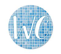 Logbuch-Verlag Placa WC Puerta de baño de Aluminio Color azul y blanco 15 cm - Cartel WC Puerta - Pegatina Puerta baño WC