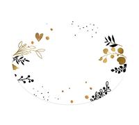 Logbuch-Verlag Rollo de 200 pegatinas escribibles bonitas en colos blanco, negro y dorado motivos florales 6 x 4,5 cm - pegatinas bonitas para manualidades y embalaje