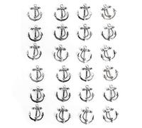 Logbuch-Verlag Set de 24 Mini Anclas Plateadas de Metal - decoración náutica - Anclas Decorativas pequeña - Anclas para Manualidades