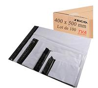 logei® 100pc Genérico envíos por correo Bolsas Sacos Sobres Postales Poli plástico Self Seal blancos, 40cm x 50cm