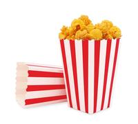 Logei Bolsas de palomitas de maíz, 50 unidades, cajas de palomitas de maíz, bolsas de palomitas de maíz, contenedores de papel para fiestas, noches de cine y cumpleaños (rayas rojas y blancas)