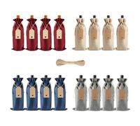 Logei Bolsas de vino de arpillera, 12 unidades de yute, bolsas de vino de arpillera, bolsas de regalo con cordón, bolsa de regalo de arpillera, bolsa de regalo para botellas de vino, champán, boda,