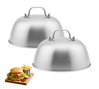 logei Campana para Hamburguesa, 2 Unidades, Acero Inoxidable 304, con Mango antiquemaduras, Cubierta para Hamburguesas, cúpula de derretimiento, Campana para Barbacoa, fi