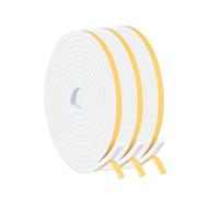 Logei Cinta de sellado autoadhesiva, junta de goma para puerta, cinta de sellado para puertas, ventanas, goma, espuma, sello de aislamiento acústico, colisión (6 mm (ancho) x 3 mm (D) / 15 m