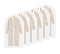 Logei Fundas largas para ropa, 60 x 120 cm, 6 unidades, transparentes, resistentes al polvo, bolsas impermeables con cremallera para trajes, vestidos de noche