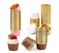 Logei Mini moldes de papel para magdalenas, 150 unidades, para cupcakes, de papel de aluminio, resistentes al agua y al aceite, para bodas, cumpleaños, fiestas de Navidad