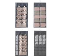 logei Organizador de ropa interior colgante, organizador de armario de sujetador de doble cara, bolsillos de malla con 45 bolsillos, plegable, ahorra espacio, organizador colgante de tela para panty,