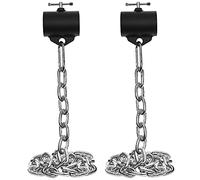 Logest Cadenas de levantamiento de pesas con collares - 1 par disponible en cadenas de entrenamiento de acero de 15 libras, 25 libras, 35 libras, 45 libras, equipo de fitness para levantamiento de