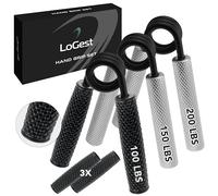 Logest Juego de empuñaduras de metal de 100 a 200 libras, paquete de 3 fortalecedores de agarre antideslizantes con caja de regalo, gran ejercitador de mano de muñeca y antebrazo, gimnasio en casa,