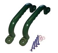 Loggyland Empuñaduras de alta calidad (2 unidades), color verde - Asideros de alta calidad para torre de juego y estructura de escalada - Resistente a la intemperie y estable