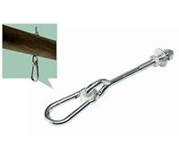 Loggyland Gancho de seguridad para columpio de 120 mm con mosquetón para vigas de columpio de hasta 100 mm
