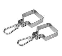 LoggyLand Juego de 2 Swing Pinza Cuadrado 10x10cm Gancho Columpio Redonda para P con Mosquetón para Colgar para el Asiento Columpio