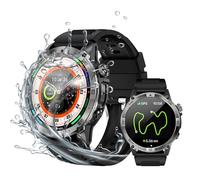 LogHog Reloj inteligente Amoled impermeable de 3 ATM con GPS, brújula, altitud, presión de aire, batería extra grande de 540 mAh, cuerpo de metal, resistente reloj inteligente militar compatible con