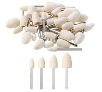 loghohu 40 brocas de pulido de 1/8 pulgadas, puntas de pulido de lana en forma de cono para herramienta giratoria Dremel (6 mm/8 mm/10 mm/12 mm)
