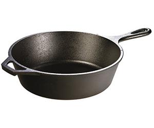 Logia - Sartén Redonda de Hierro Fundido, 26,04 cm, 2,83 L | Sartén profunda de hierro fundido con mango Signature & Assist, para uso en el horno, en la estufa, parrilla o fogata