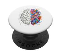 Lógica Cerebro vs Creatividad Arte y Ciencia Mente Concepto PopSockets PopGrip Adhesivo