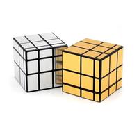 Lógica - Cubo Mágico 3x3 Cubo Espejo- Puzzle lógico - Cubo modificado - Speedcubing - Versión dorado/plateado - Juegos de inteligencia