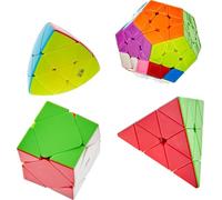Logica Giochi Art. Set 4 de cubos Megaminx, Mastermorphix, Pyraminx, Skewb - Set 4 en 1 - Cubo mágico - Set & Paquetes - Skewb