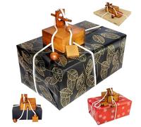 Logica Giochi - Regalo ingenioso - Caja de regalo - Caja de regalo - Rompecabezas de madera - Rompecabezas Candado - Con los hilos - Idea regalo - Colección Leonardo