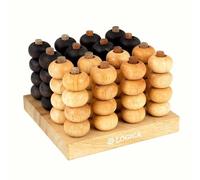 Logica Juegos Art. Conecta Cuatro 3D - Juego de Mesa 3D de Madera Fina - Juego de Estrategia para 2 Jugadores - Versión de Viaje