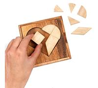 Logica Juegos Art. Corazón Tangram - 49 Puzzles en 1 - Rompecabezas de Madera - Juego Educativo para Niños - Serie Euclide