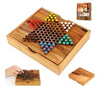Logica Juegos Art. Damas Chinas - Juego de Mesa de Madera Preciosa - Juego de Estrategia Multijugador - Versión de Viaje