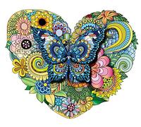 Logica Juegos Art. La Mariposa - Mandala Puzzles - Puzzle de Madera - Puzzle de Formas Innovadoras - 30 x 24,5 cm - 203 pz