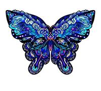 Logica Juegos Art. Mariposa de la Noche - Mandala Puzzles - Rompecabezas de Madera - Loco en Formas Innovadoras - 28 x 20.4 cm - 110 Piezas