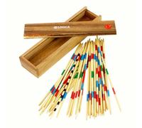 Logica Juegos Art. Mikado - Juego Clasico de Mesa - Caja de Madera de Teca - Palos de Bambú - Versión de Viaje
