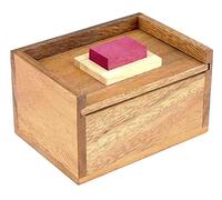 Logica Juegos Art. Piedra Roja Escondida - 2 Puzzles en 1 - Rompecabezas de Madera 3D - Dificultad 2/6 Media + 5/6 Increíble - Colección Leonardo da Vinci