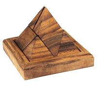 Logica Juegos Art. Pirámide 9 pzs - Rompecabezas de Madera 3D - Dificultad 3/6 Dificil - Collecion Leonardo de Vinci