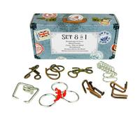 Logica Juegos Art. Set de Metal 8 en 1 Maleta Retro - Rompecabezas de Metal - Dificultades Mixtas - Serie de Viajeros
