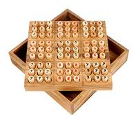 Logica Juegos Art. Sudoku de Madera - Rompecabezas Matemático - Multijuegos - Caja Plegable - con Folleto de 30 Juegos