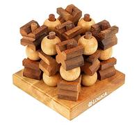 Logica Juegos Art. Tic-TAC-Toe 3D - Juego De Mesa De Madera Preciosa - Juego Estratégico 3D