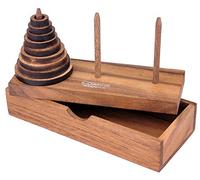 Logica Juegos Art. Torre de Hanoi 9 Discos - Rompecabezas de Madera Preciosa - Distintos Niveles de Dificultad