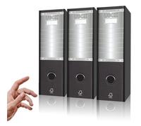 LogicaShop UBOX - Archivador de anillas tamaño A4 con funda, clasificadores documentos de oficina, Registrador de palanca (dorso 8, 3 unidad comercial, Negro)