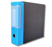 LogicaShop UBOX, archivador de anillas, tamaño A4, grande, con funda, archivador de documentos, expediente de oficina, archivador de palanca Dox (1 unidad, protocolo, azul claro, lomo 8)