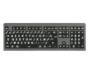 LogicKeyboard Impresión XL Astra 2 Blanco sobre Negro FR (Mac)