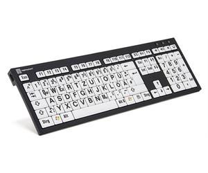 Logickeyboard xl print teclado universal usb qwertz alemán negro, bla