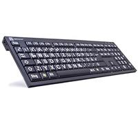 Logickeyboard XL Print - Teclado (USB, QWERTZ, Alámbrico, Negro, 1,5 m, 2 Pieza(s))