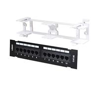 Logico PNL5EU12W Panel de parcheo - Bahía de Entrada (Cat5e, Ethernet rápido, Gigabit Ethernet, Oro, U/UTP (UTP), 23/24/25/26, Negro)