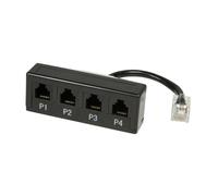 Logilink 0.1m rj45/4xrj11 teléfono divisor negro