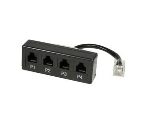 Logilink 0.1m rj45/4xrj11 teléfono divisor negro