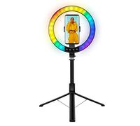 LOGILINK 066678 LUZ LED 26RGB Anillo Ø 25 CM con TRÍPODE Extensible Selfie Stick Negro