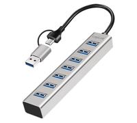 Logilink 076264 Hub USB 3.2 7 puertos USB-A aluminio Silver Silver