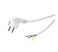 2direct GmbH Cable De Alimentación, Cable Abierto Schuko Termina, 1,5 M, Blanco