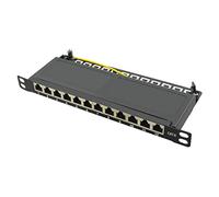 Logilink 10'' Cat.6 PATCHPANEL, 12-Port, Schwarz, 0,5 HE