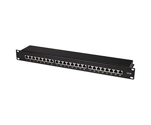 Logilink 19 Panel De Conexiones Zoll Cat.6A, 24 Puertos, Negro