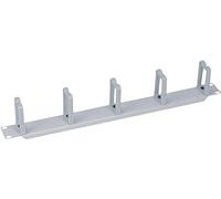 LogiLink 19 Zoll Cable Management Bar 1U con 5 Soportes Metálicos Fijos, Gris
